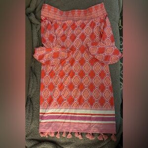 Cabana Life Coral and Pink Patterned Dress